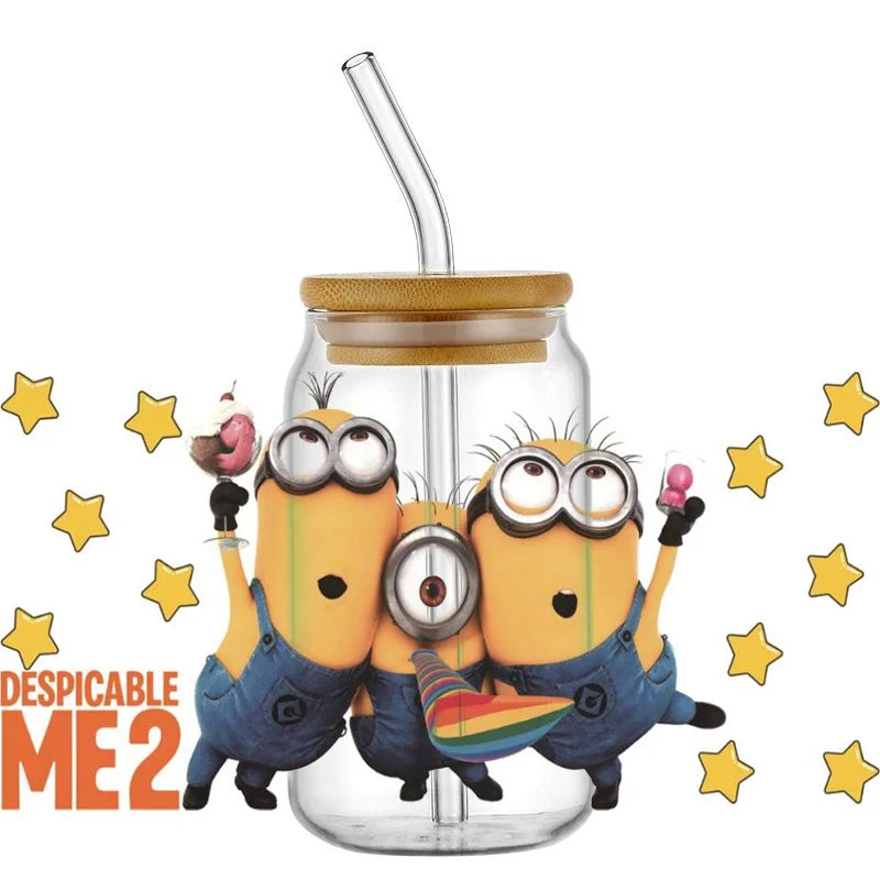 Miniso Cartoon 3D Minions UV DTF Cup Wrap - Image 11