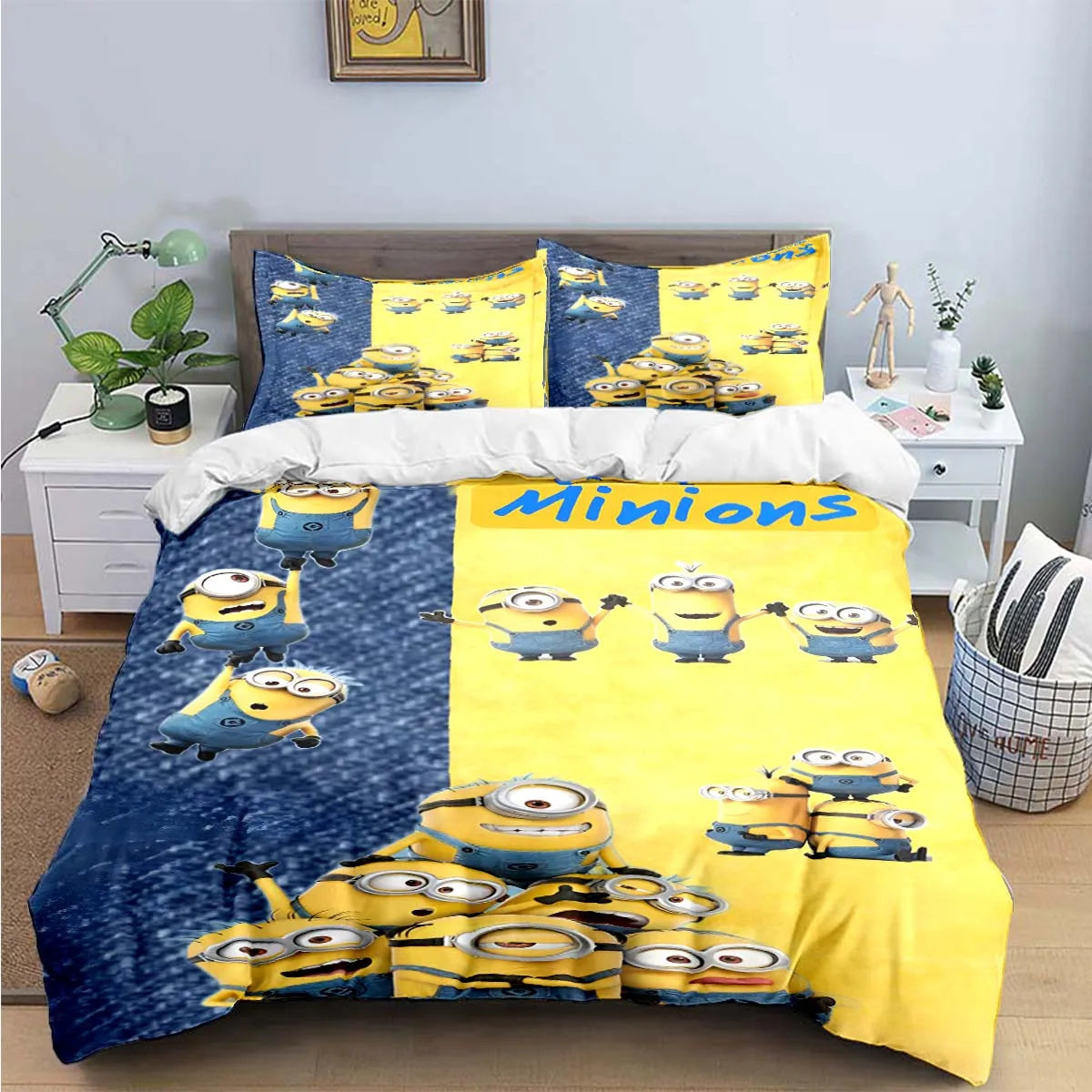 Banana Minions Bedding Set – Cartoon Comforter Set for Kids & Teens - Image 25