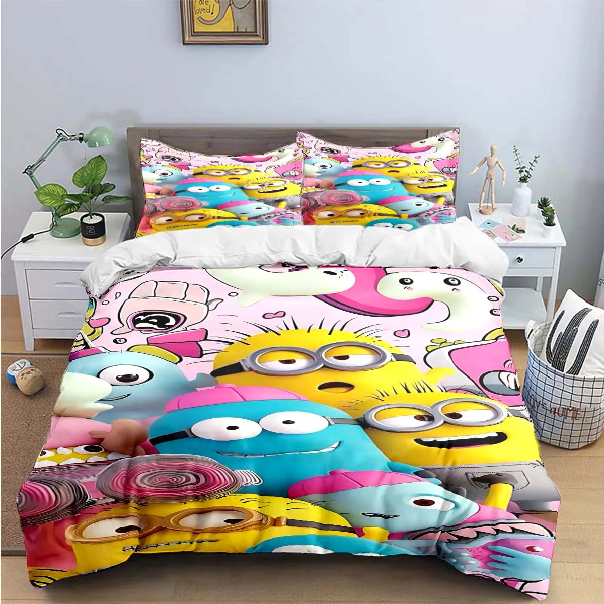 Banana Minions Bedding Set – Cartoon Comforter Set for Kids & Teens - Image 21