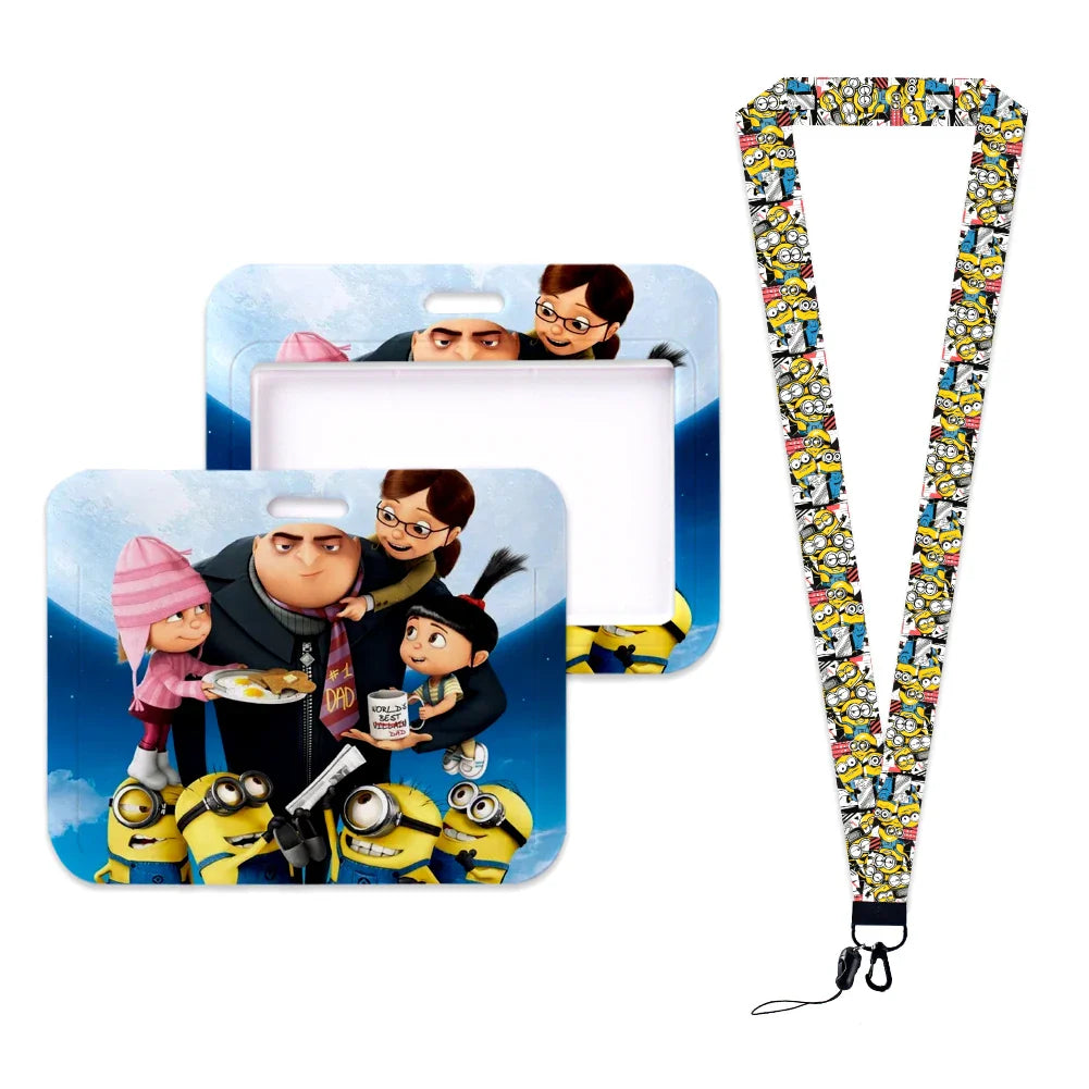 Minions Neck Lanyard Set – Cartoon Card Holder & Keychain for Students - Image 5