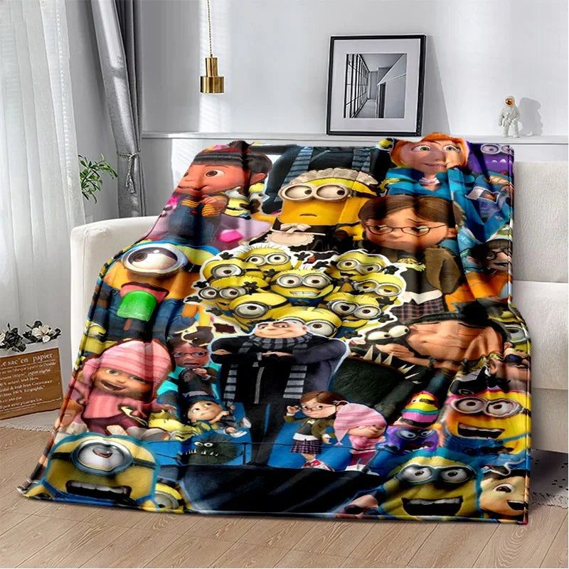 Kawaii Minions Throw Blanket – Soft Cartoon Cover for Bed, Sofa & Kids - Image 15