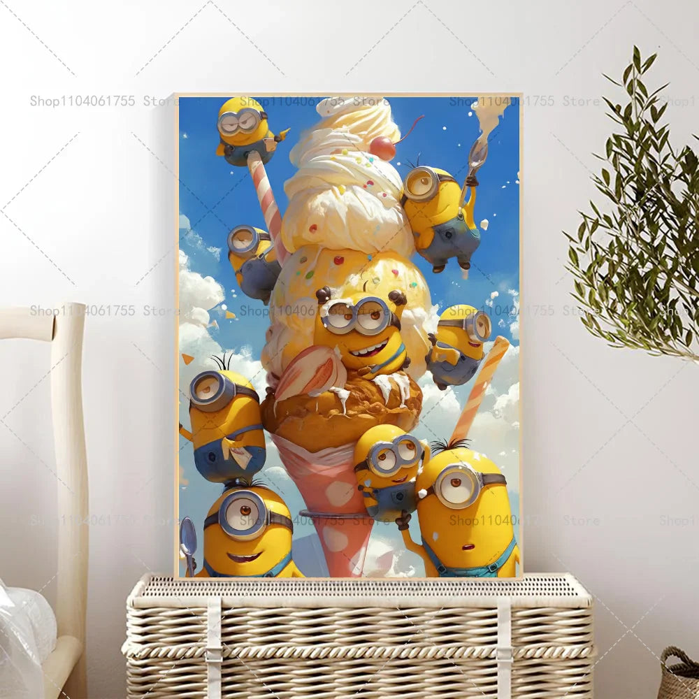 M-Minions Cartoon Cute Poster Self-Adhesive Art Sticker - Image 4