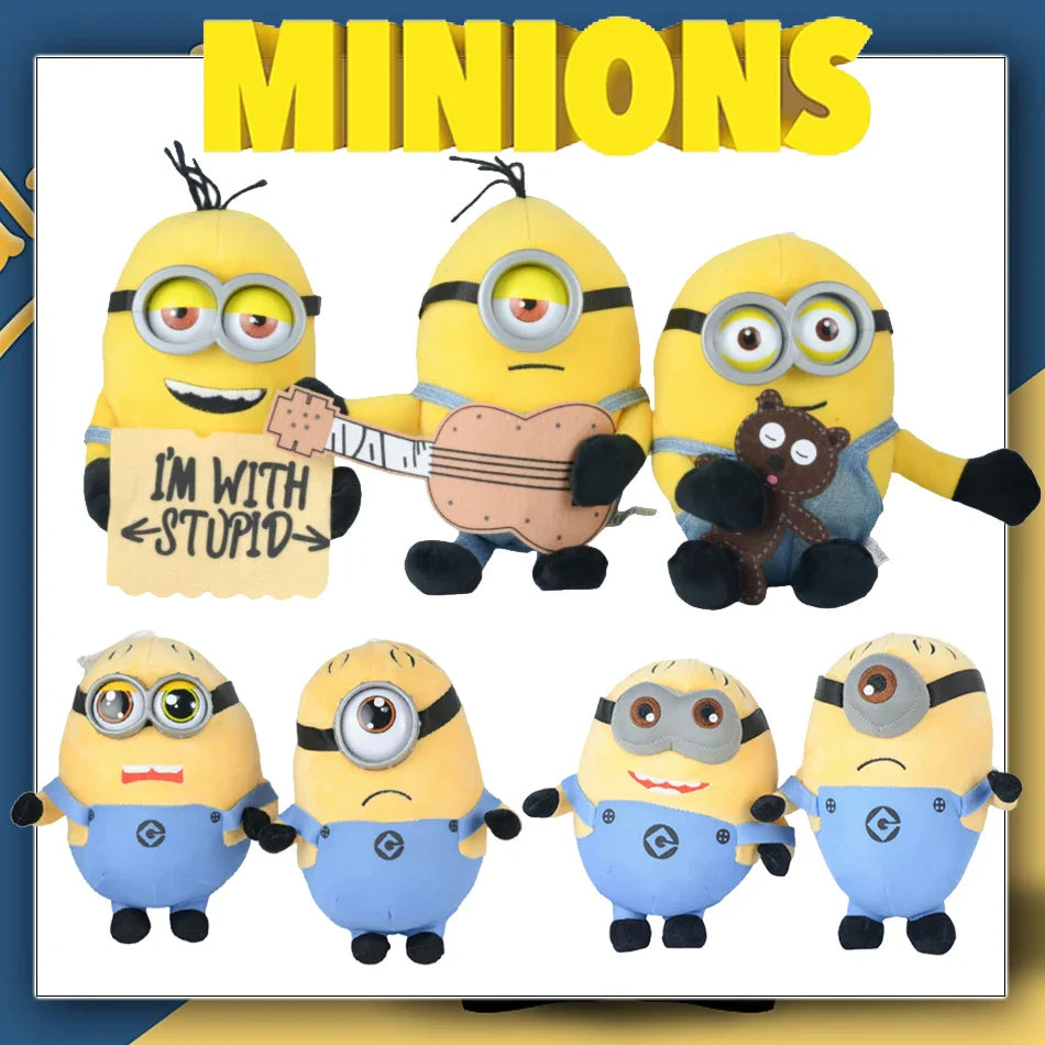 Minions 4 Plush Keychains – 12–22cm Kawaii Cartoon Dolls