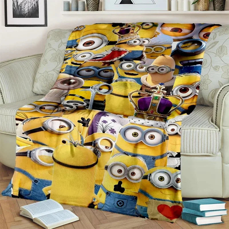 2025 Minions Flannel Blanket – Soft Cartoon Throw for Kids & Home - Image 2