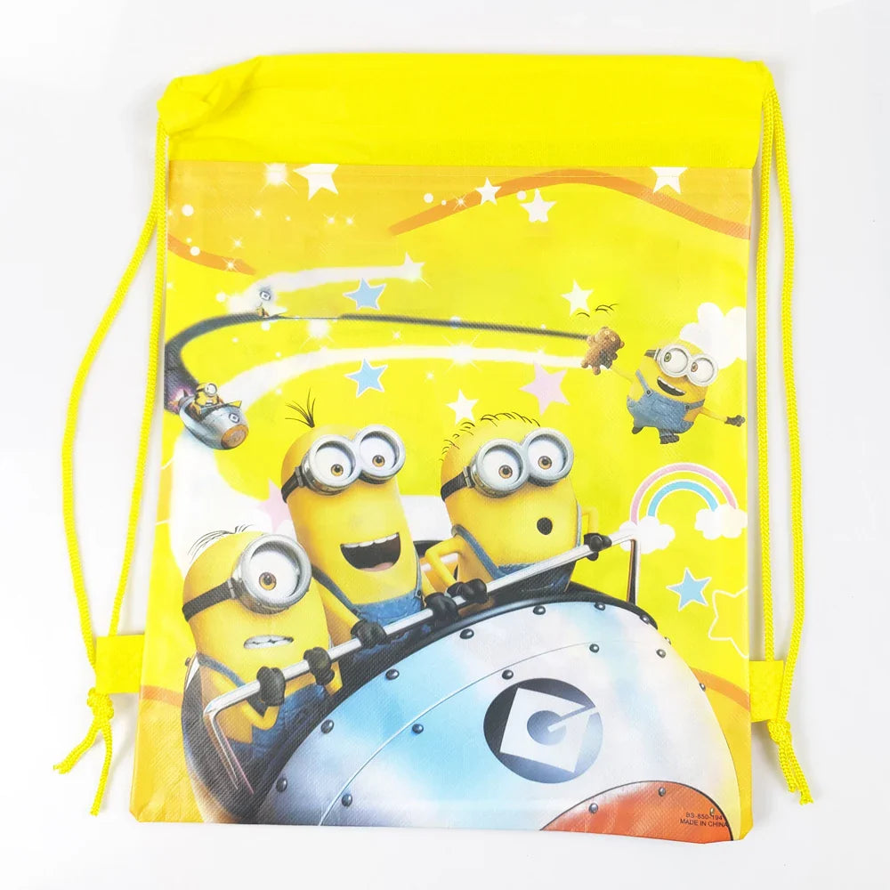 Minions Drawstring Backpack – Party Favor Gift Bag for Kids