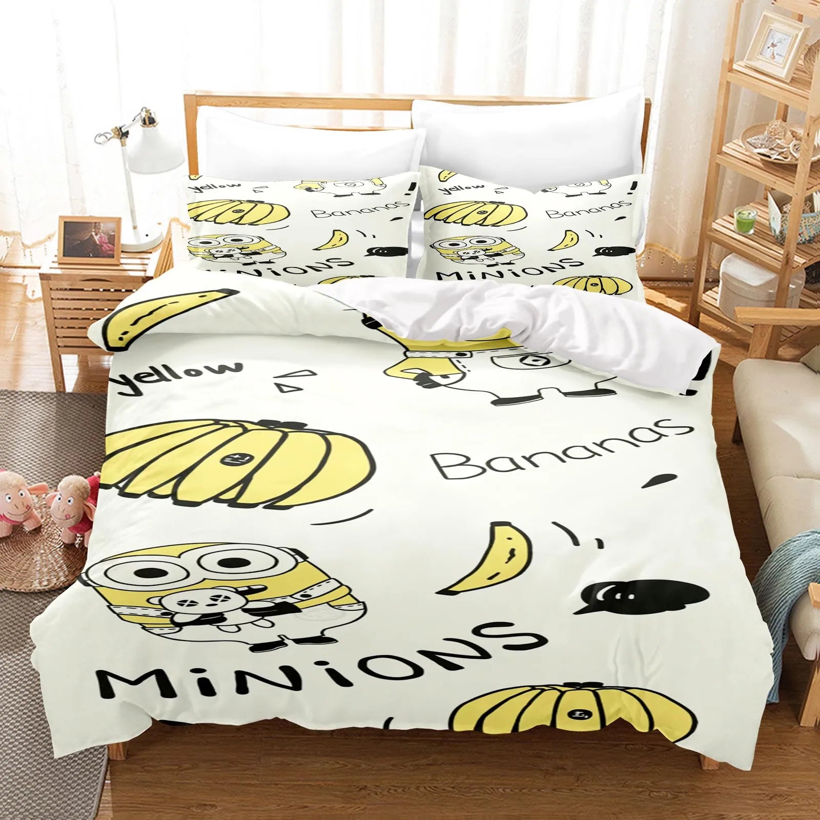 Minions Duvet Cover Set – 3-Piece Cartoon Bedding for Kids (Twin Size) - Image 10