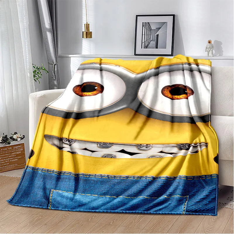 Kawaii Minions Flannel Blanket – Soft Throw for Bed, Sofa & Kids' Rooms - Image 8