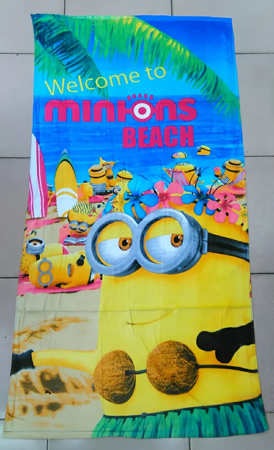 75*150cm Full Colour Beach Minions Cartoon Towel - Image 2