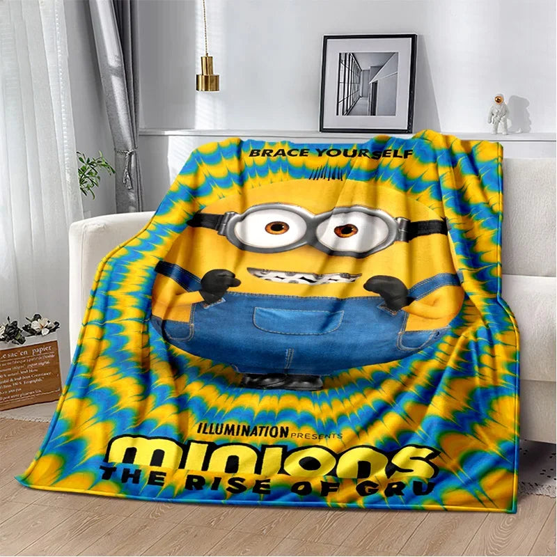 Kawaii Minions Throw Blanket – Soft Cartoon Cover for Bed, Sofa & Kids - Image 12