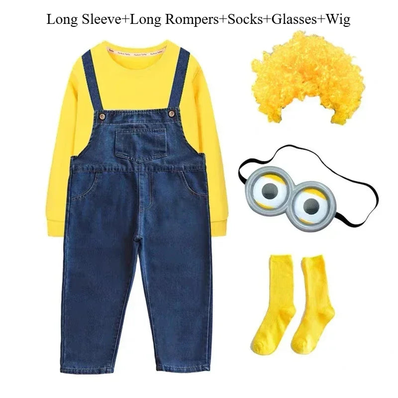 Minions Cosplay Onesie – Kids Funny Dress-Up Jumpsuit - Image 4