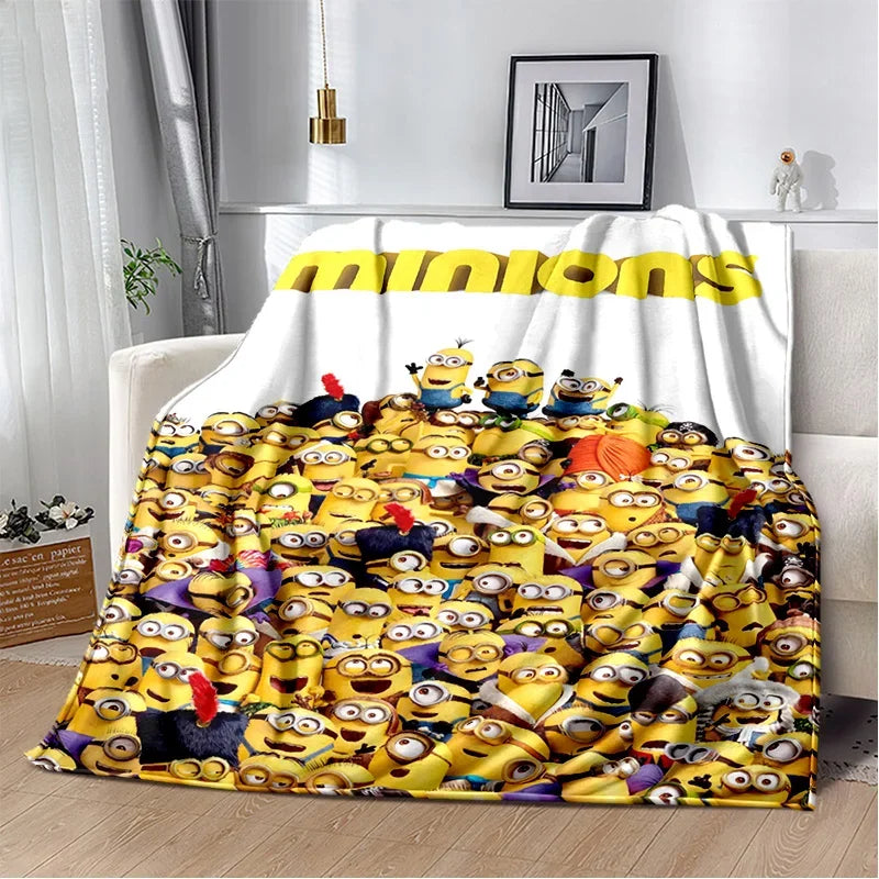 Kawaii Minions Throw Blanket – Soft Cartoon Cover for Bed, Sofa & Kids - Image 13