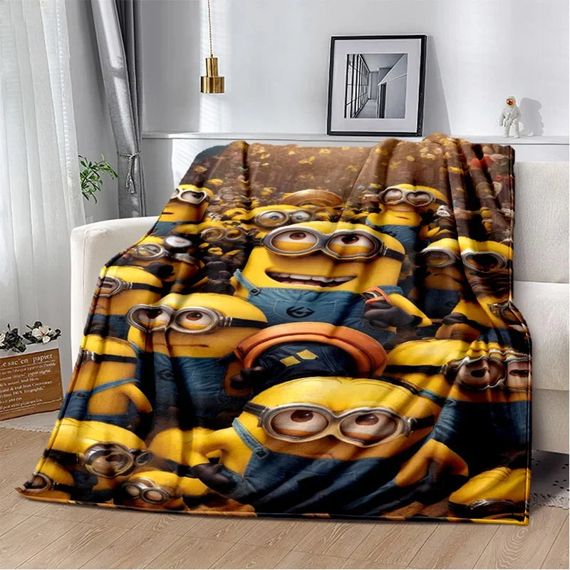 Kawaii Minions Throw Blanket – Soft Cartoon Cover for Bed, Sofa & Kids - Image 7