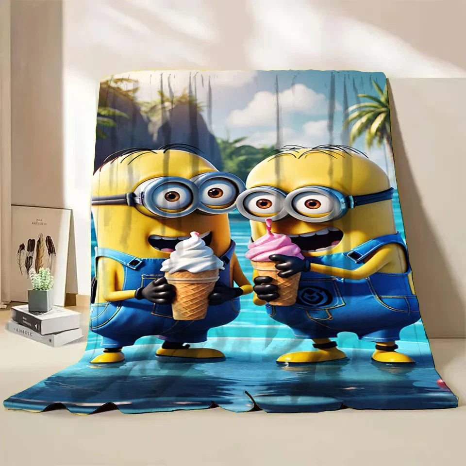 Minions Flannel Throw Blanket – Soft Winter Cartoon Blanket by MINISO - Image 22