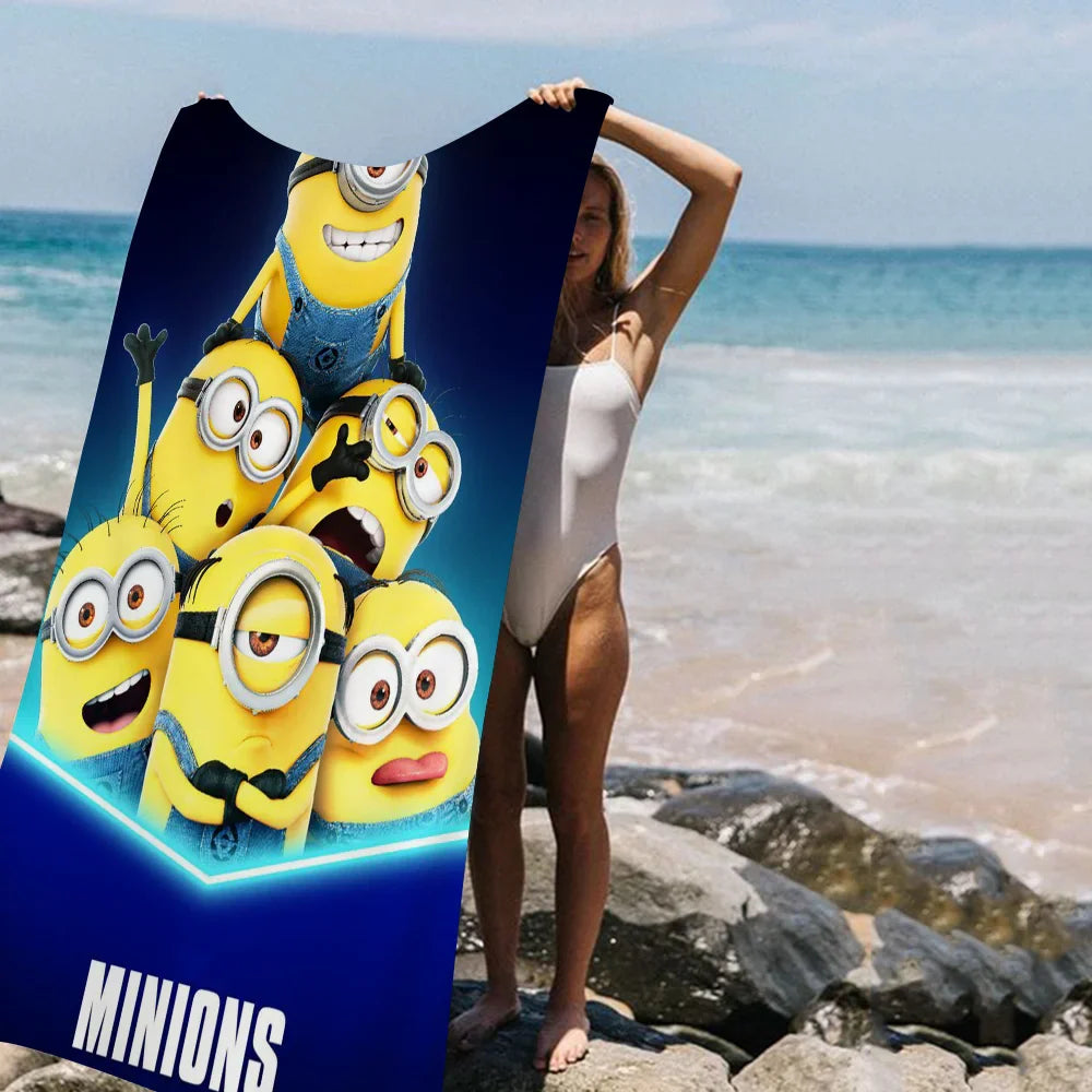 Minions Beach Towel – Colorful Microfiber Bath Towel for Girls - Image 2