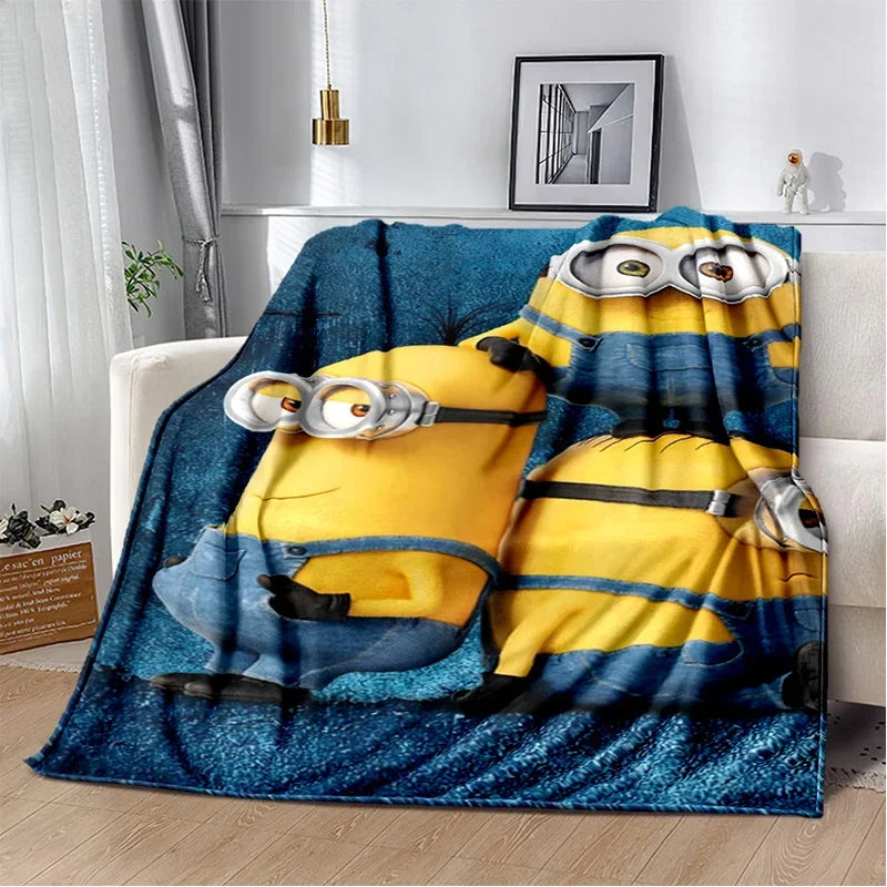 Kawaii Minions Throw Blanket – Soft Cartoon Cover for Bed, Sofa & Kids - Image 10