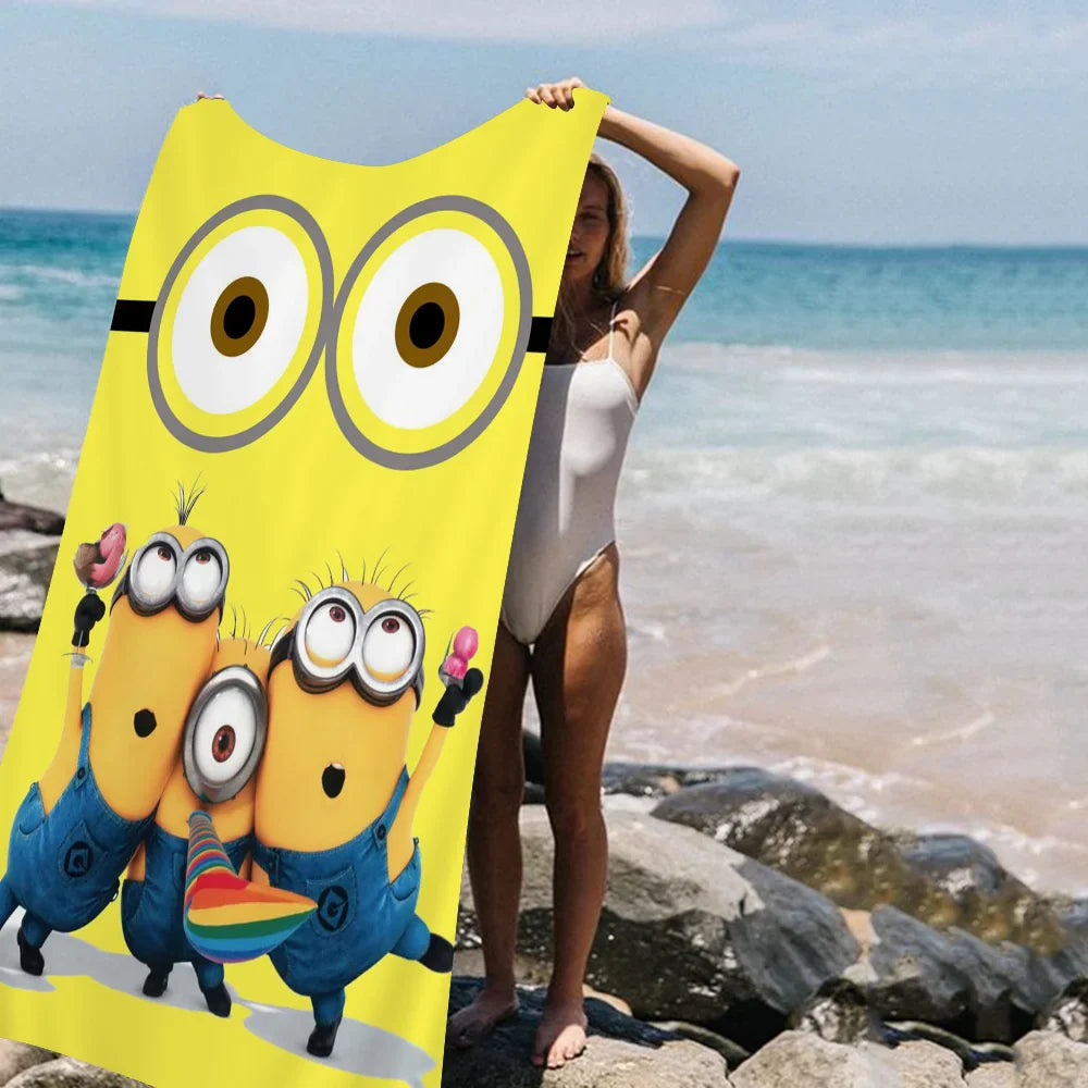 Minions Beach Towel – Colorful Microfiber Bath Towel for Girls - Image 15