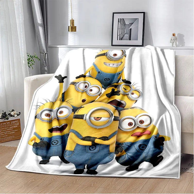 Kawaii Minions Flannel Blanket – Soft Throw for Bed, Sofa & Kids' Rooms - Image 13