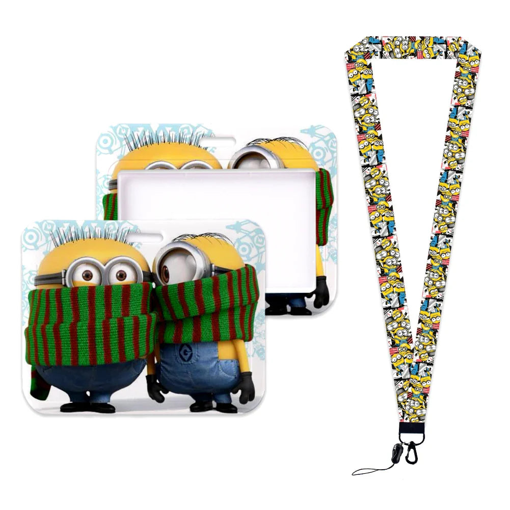 Minions Neck Lanyard Set – Cartoon Card Holder & Keychain for Students - Image 17