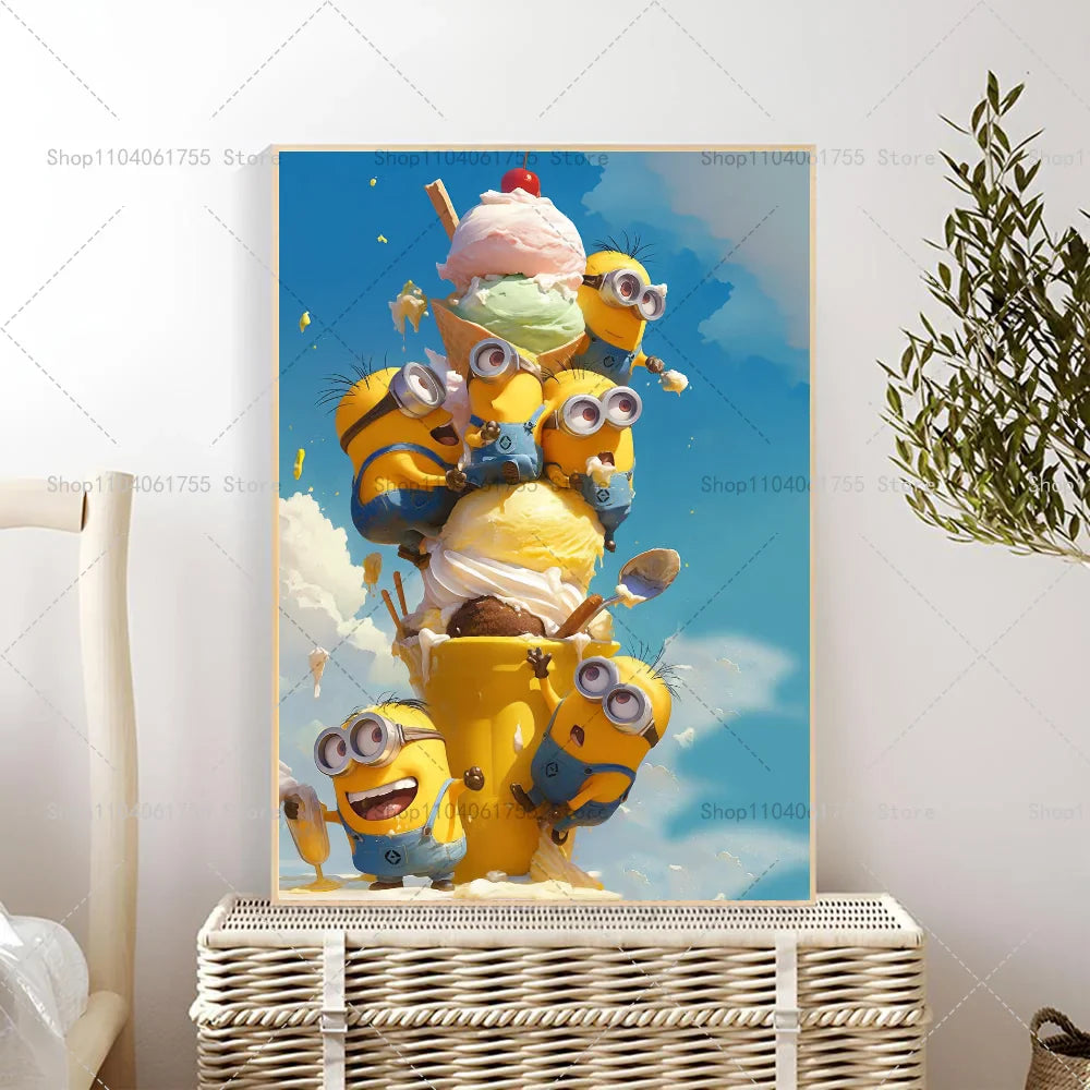 M-Minions Cartoon Cute Poster Self-Adhesive Art Sticker - Image 16