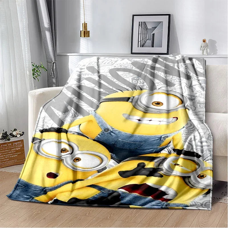 Kawaii Minions Throw Blanket – Soft Cartoon Cover for Bed, Sofa & Kids - Image 23