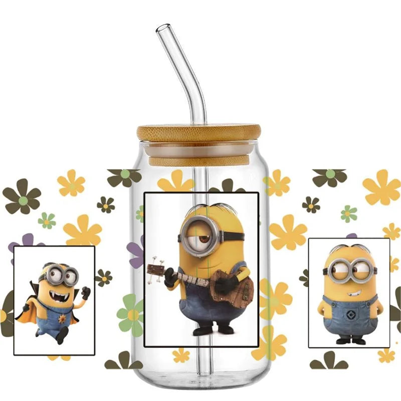 Miniso Cartoon 3D Minions UV DTF Cup Wrap - Image 8