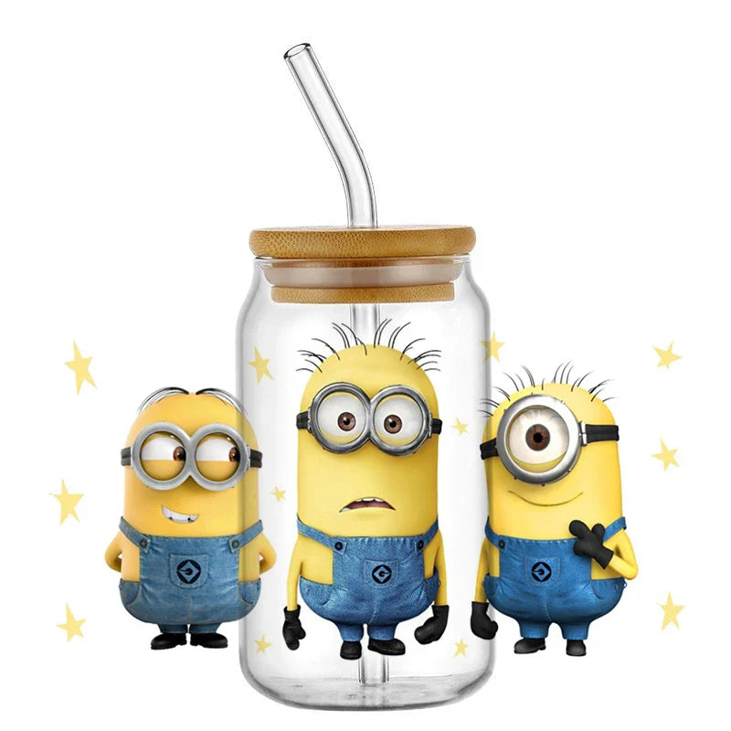 Minions UV DTF Cup Wrap for 16oz Glass Cup - Image 5