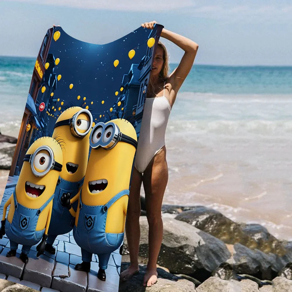 Minions Beach Towel – Colorful Microfiber Bath Towel for Girls - Image 14