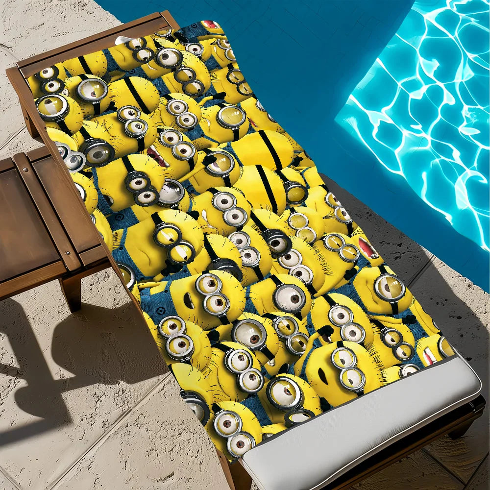 Minions Cartoon Pool & Beach Towel - Quick Dry & Portable - Image 2