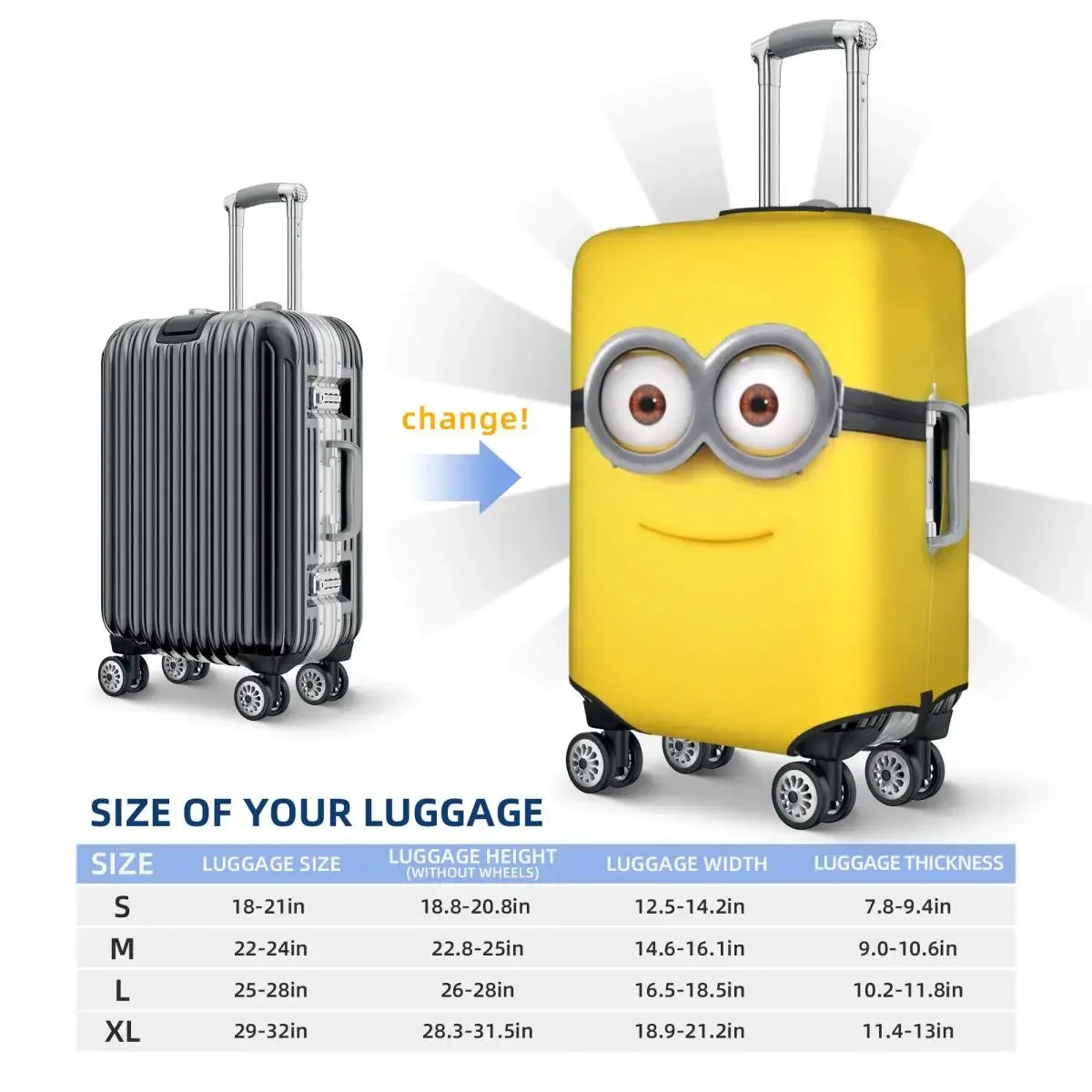 Minions Suitcase Cover – Thickened Dustproof Travel Protector - Image 26