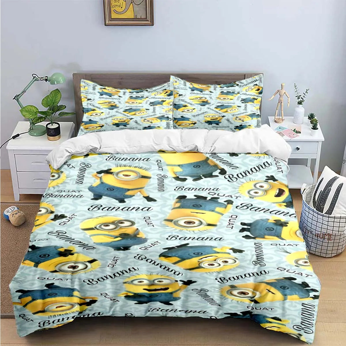 Banana Minions Bedding Set – Cartoon Comforter Set for Kids & Teens - Image 12