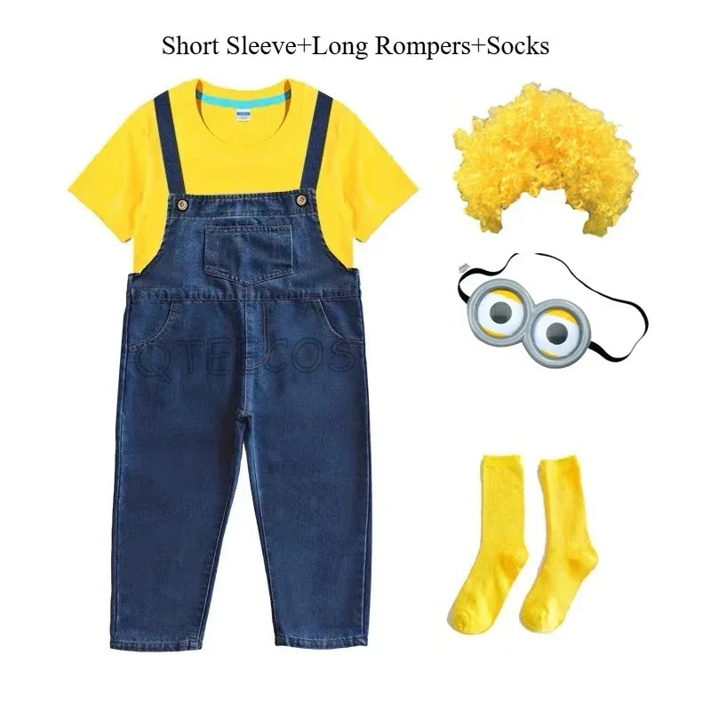 Minions Cosplay Onesie – Kids Funny Dress-Up Jumpsuit - Image 3