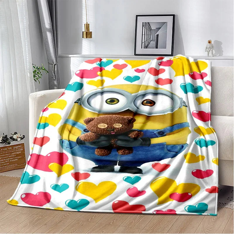 Kawaii Minions Throw Blanket – Soft Cartoon Cover for Bed, Sofa & Kids - Image 11