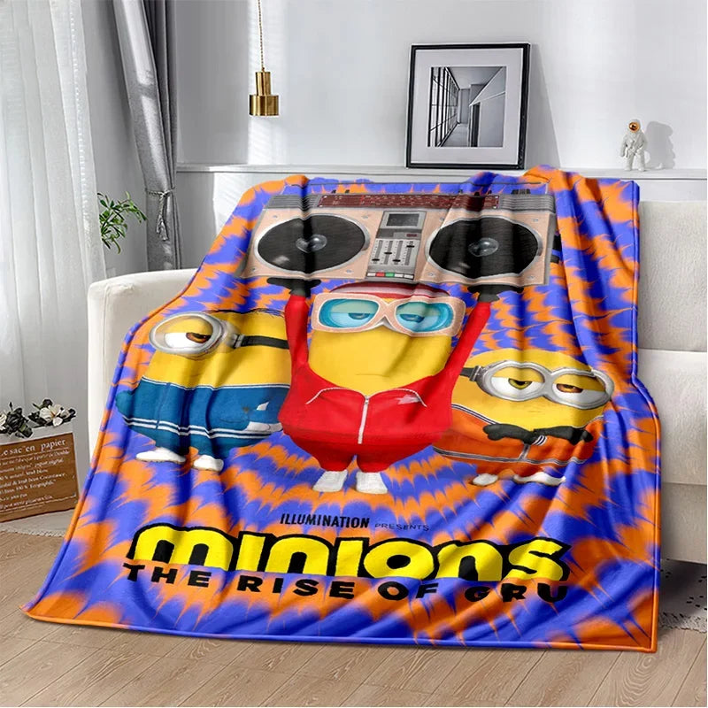 Kawaii Minions Throw Blanket – Soft Cartoon Cover for Bed, Sofa & Kids - Image 6