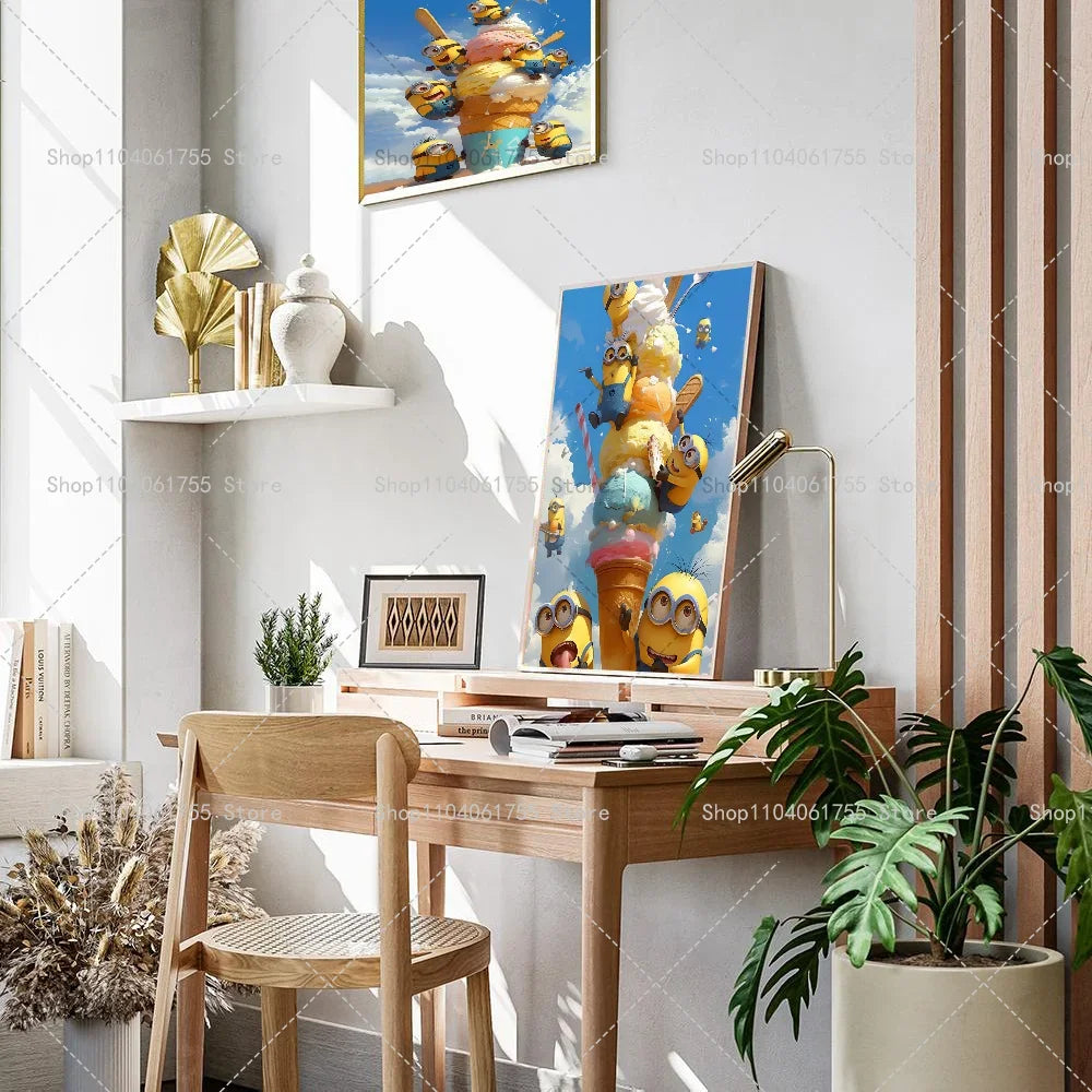 M-Minions Cartoon Cute Poster Self-Adhesive Art Sticker - Image 11