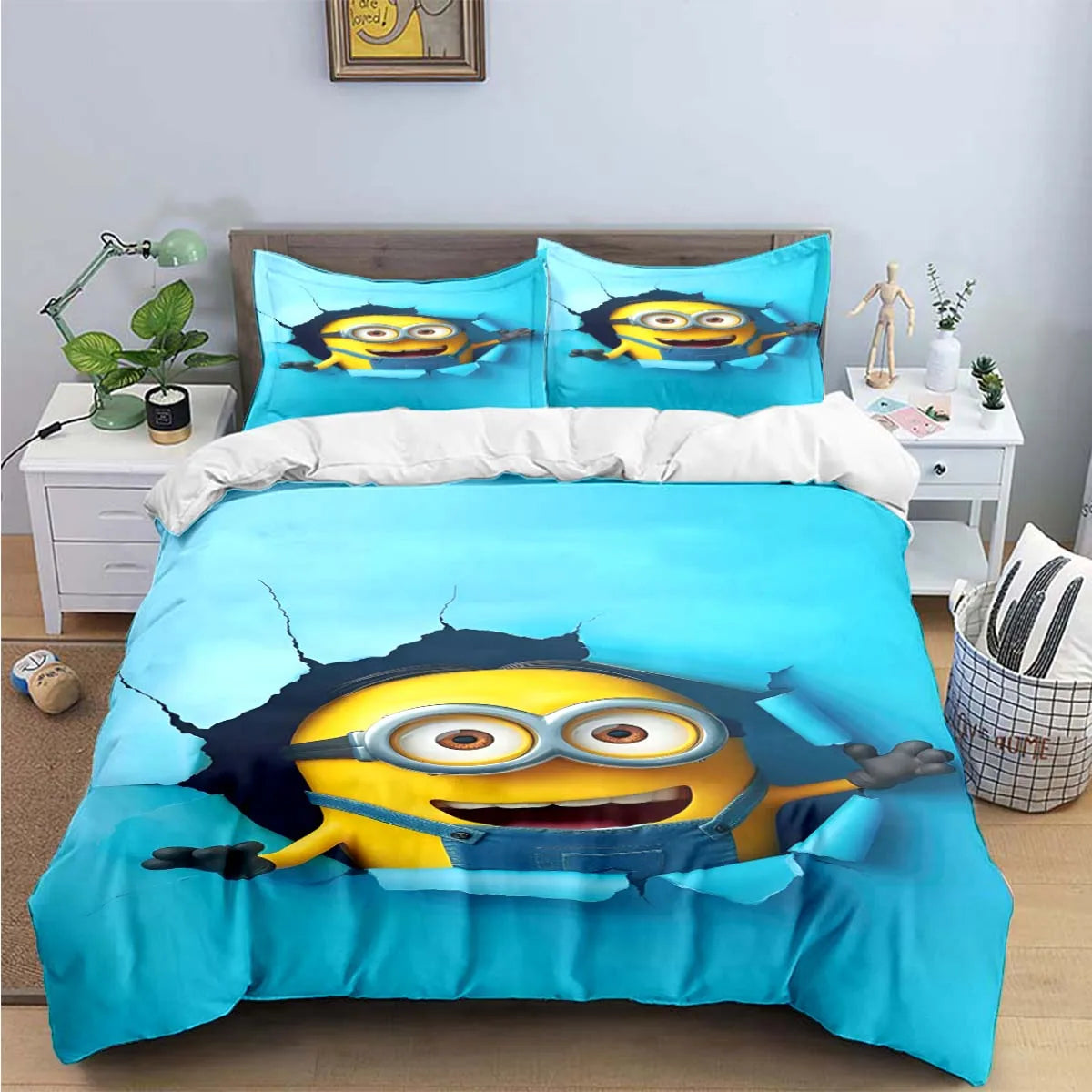 Banana Minions Bedding Set – Cartoon Comforter Set for Kids & Teens - Image 9