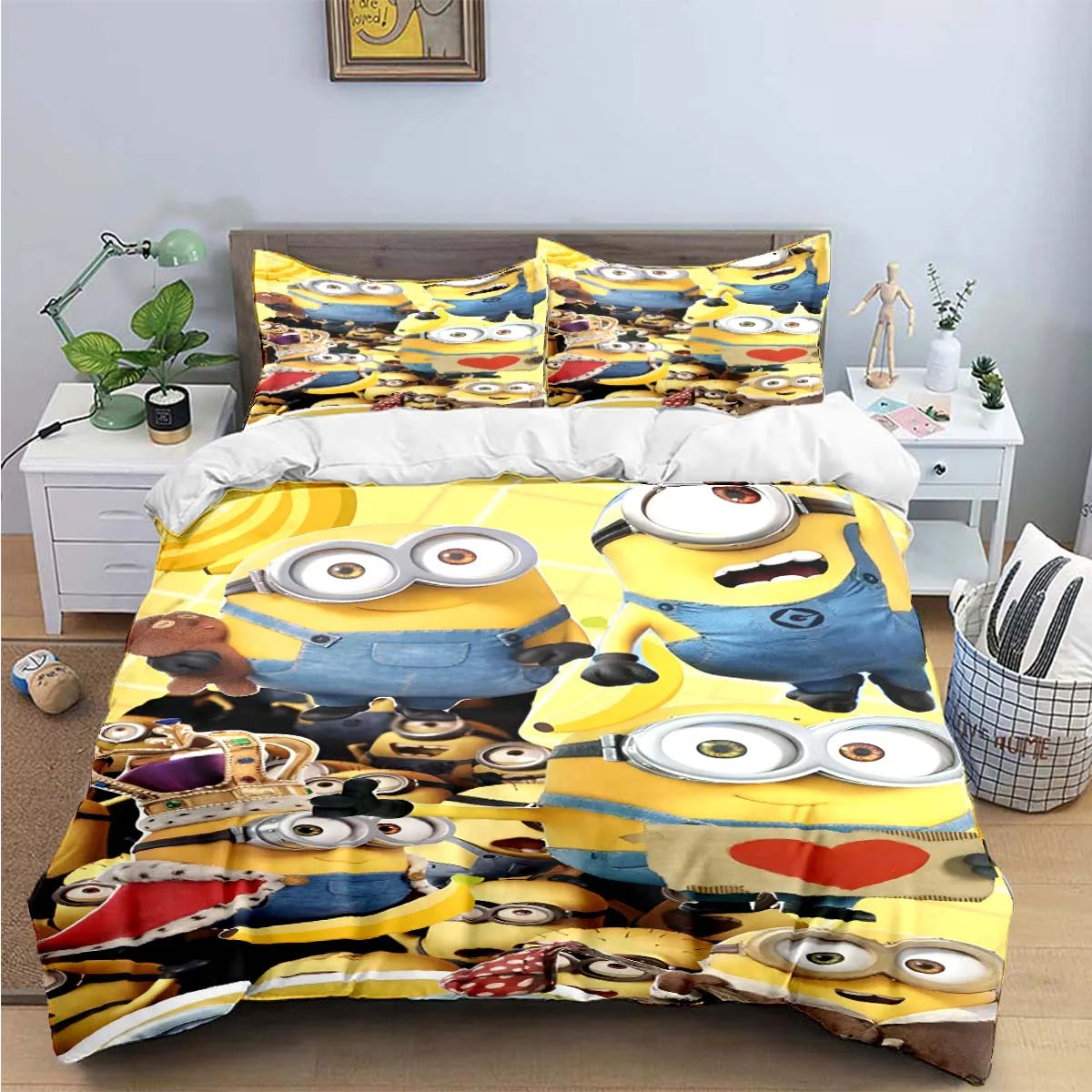Banana Minions Bedding Set – Cartoon Comforter Set for Kids & Teens - Image 22