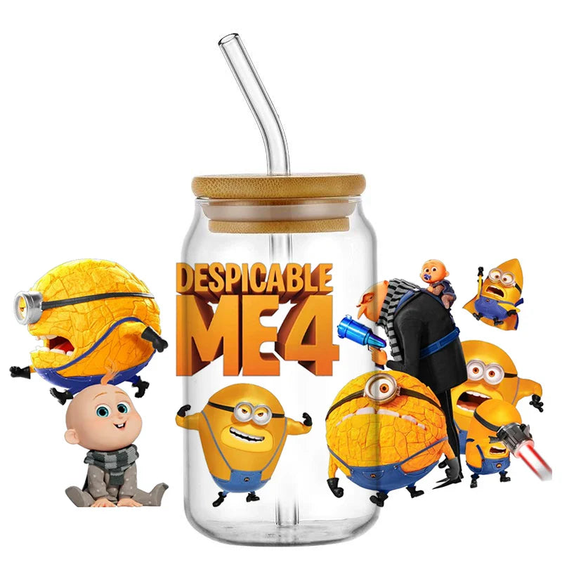 Minions UV DTF Transfer Stickers for 16oz Libbey Glasses - Image 2