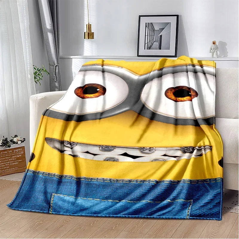 Kawaii Minions Throw Blanket – Soft Cartoon Cover for Bed, Sofa & Kids - Image 19