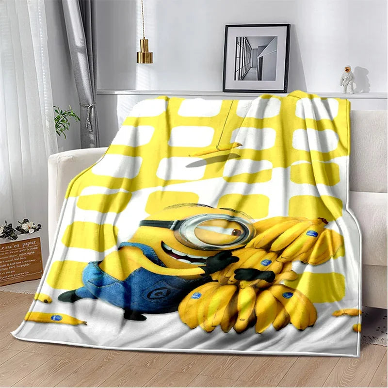 Kawaii Minions Throw Blanket – Soft Cartoon Cover for Bed, Sofa & Kids - Image 21