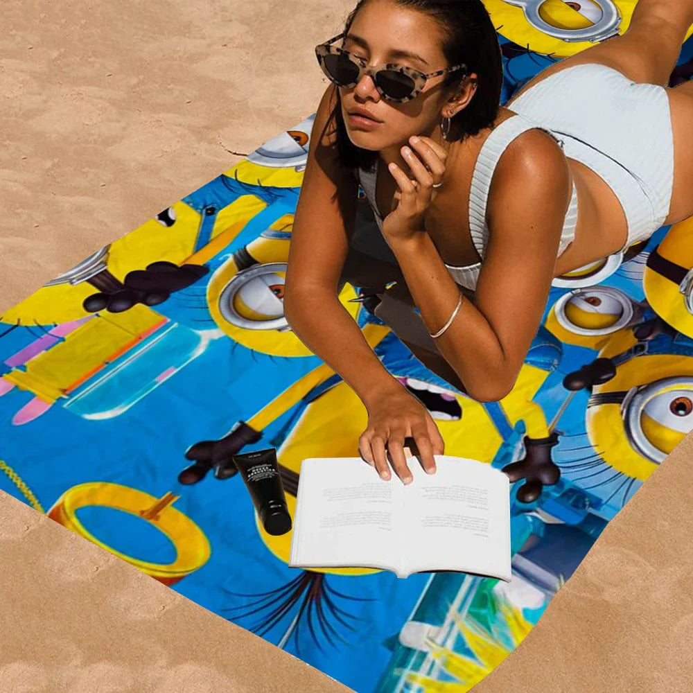 Minions Beach Towel – Colorful Microfiber Bath Towel for Girls - Image 8