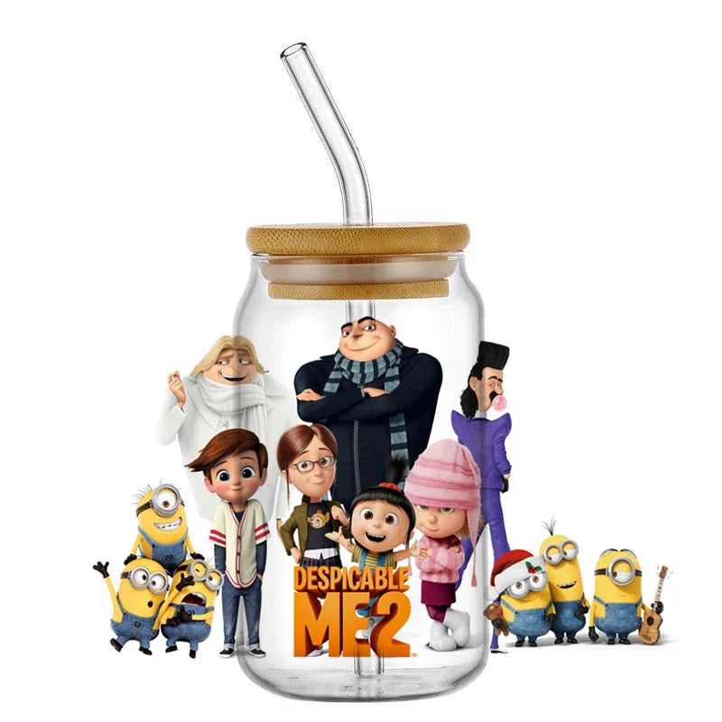Minions UV DTF Cup Wrap for 16oz Glass Cup - Image 3