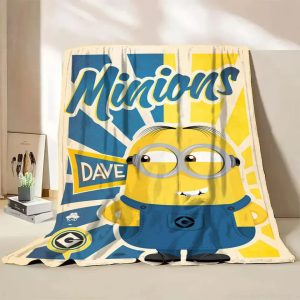 Minions Flannel Throw Blanket – Soft Winter Cartoon Blanket by MINISO